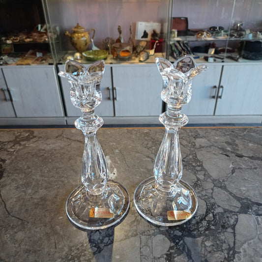 Set/2 Portacandele Cristallo Vintage Nachtmann