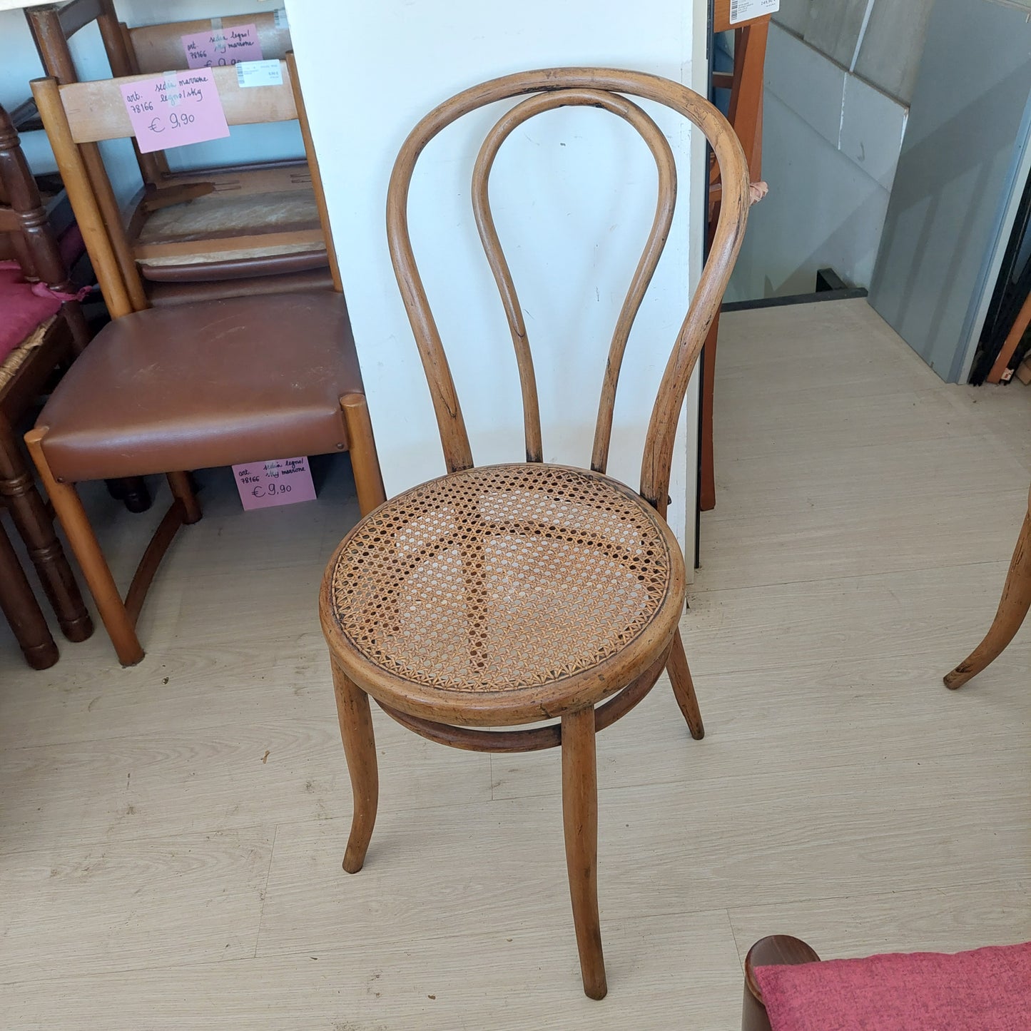 Set/4 Sedie Assortite St. Thonet Legno Paglia Di Vienna