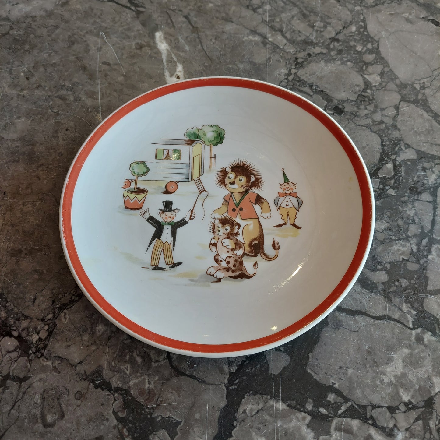 Piattino Da Collezione "circo" Porcellana Kahla Vintage
