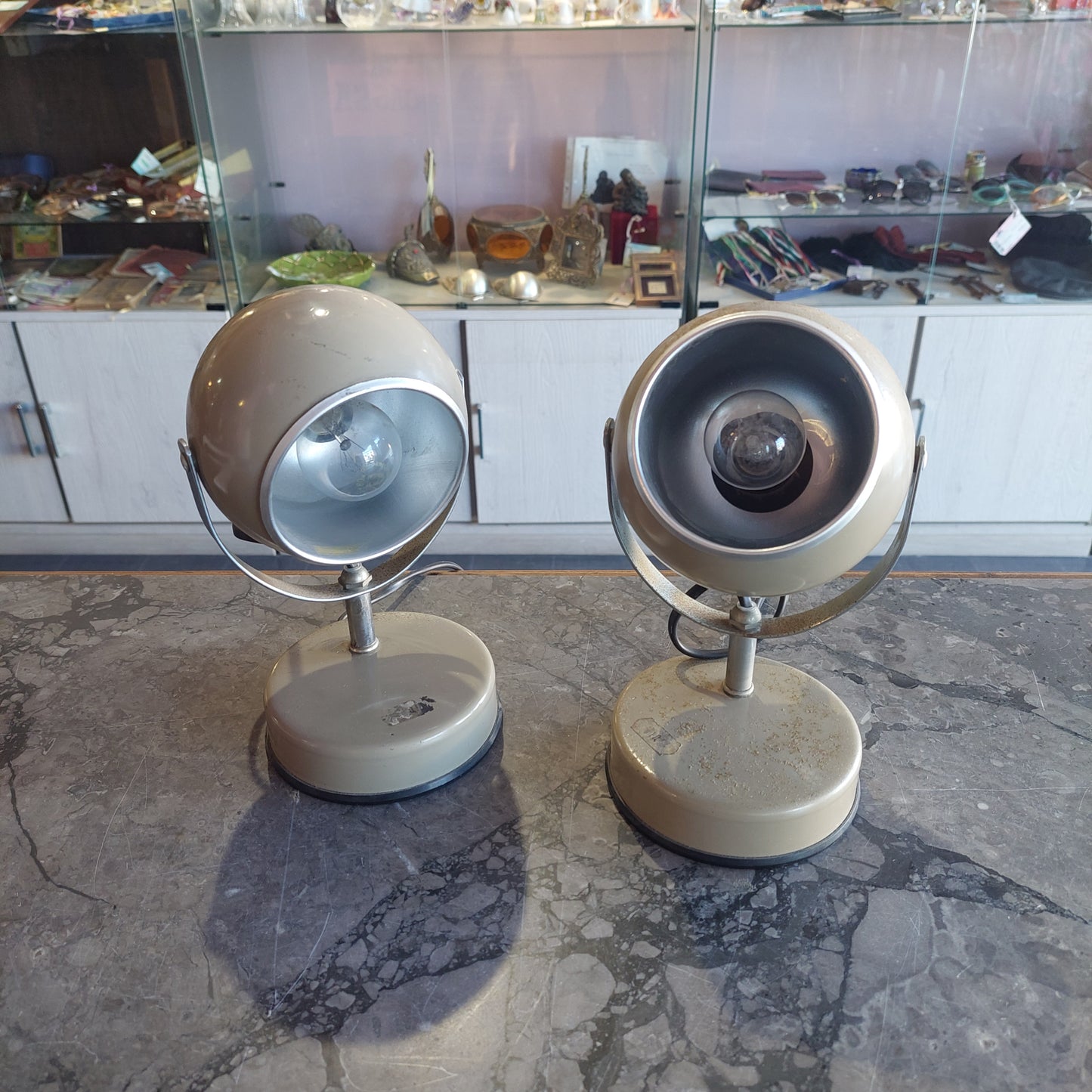 Coppia Abat Jour Eyeball Space Age Vintage