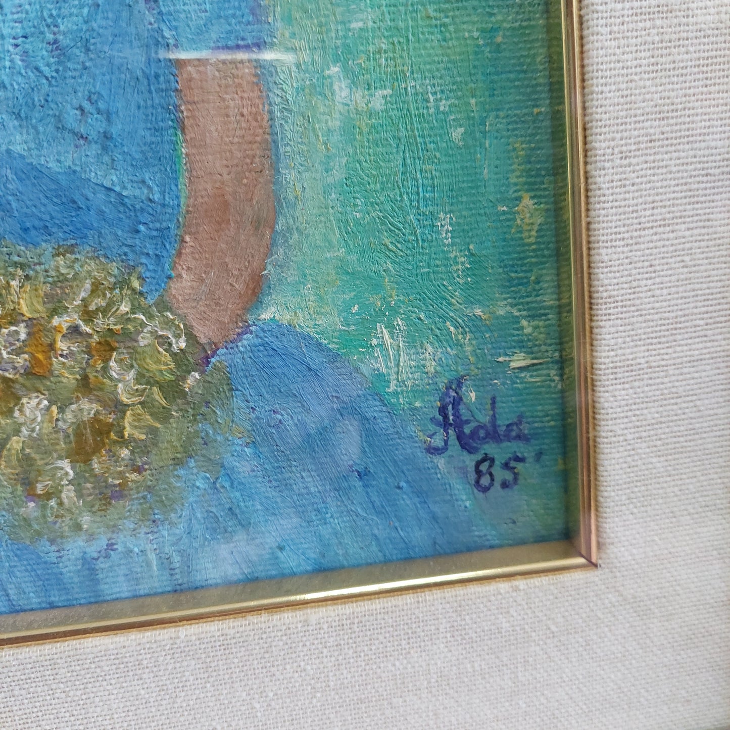 Q/ragazza Con Fiori Olio Su Tela Di Ada Cm35x45