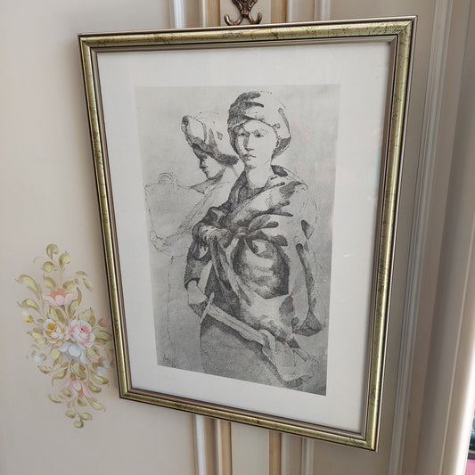 Quadro Litografia Corrado Cagli "cecilia" Cm44x60