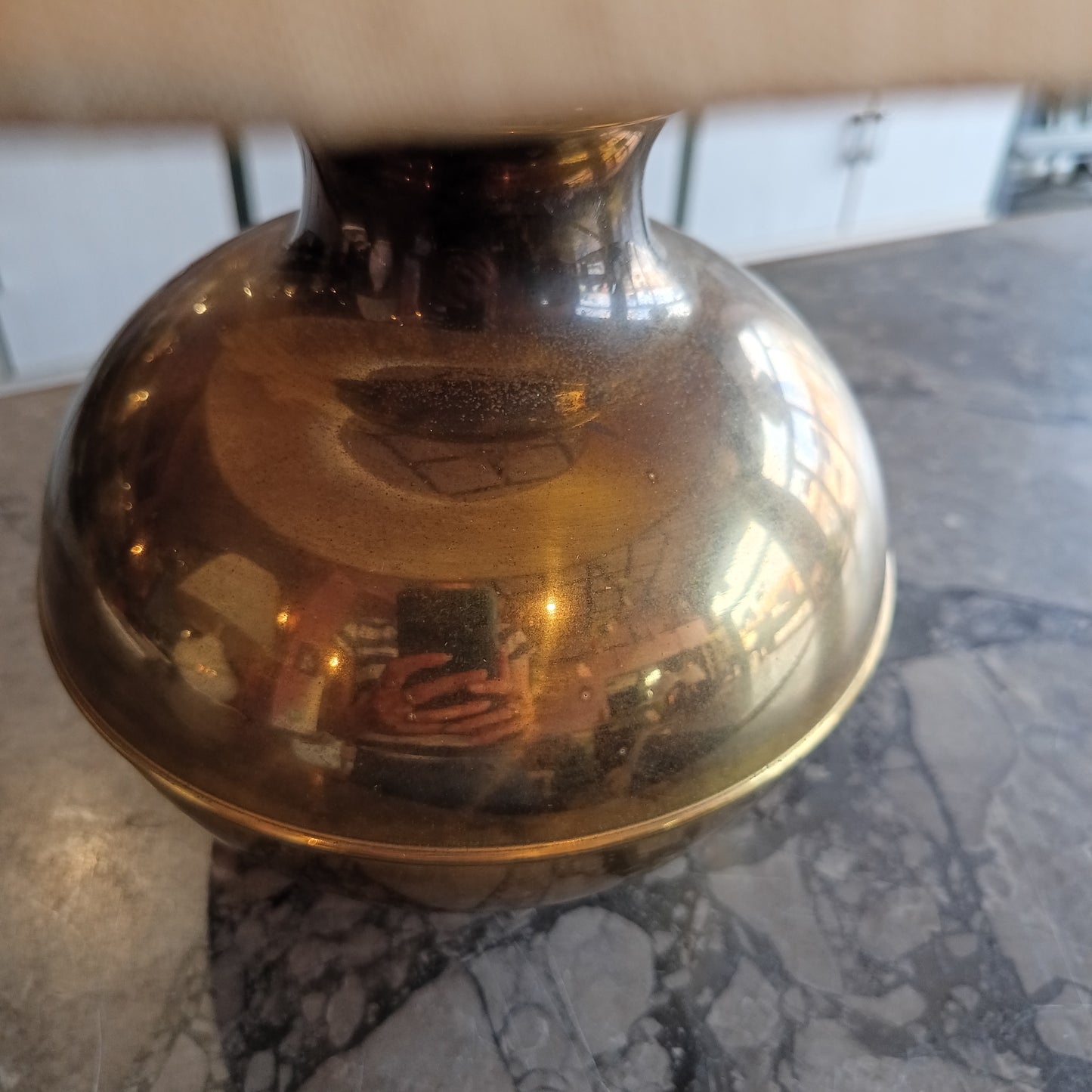 Lampada Ottone Vintage Paralume Beige *
