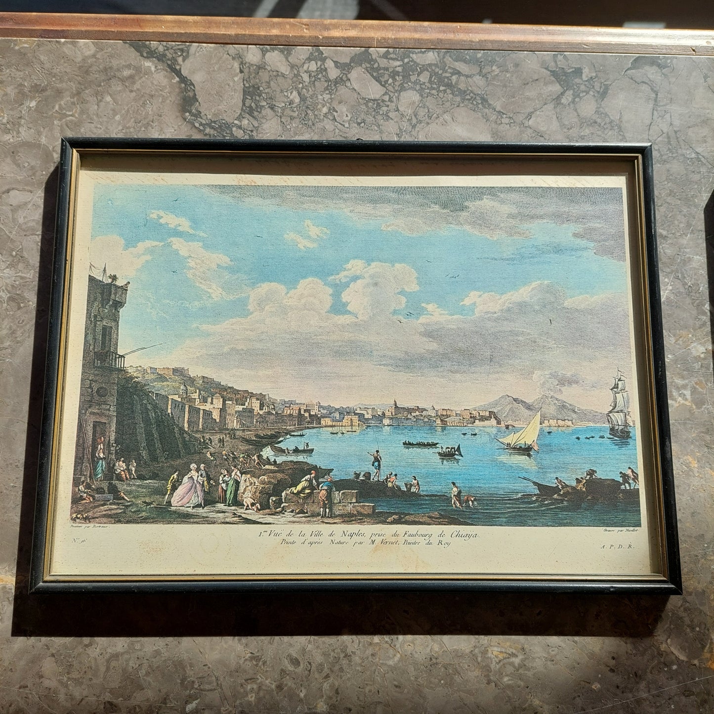 Quadro Stampa Di Napoli Antica Cm37x27
