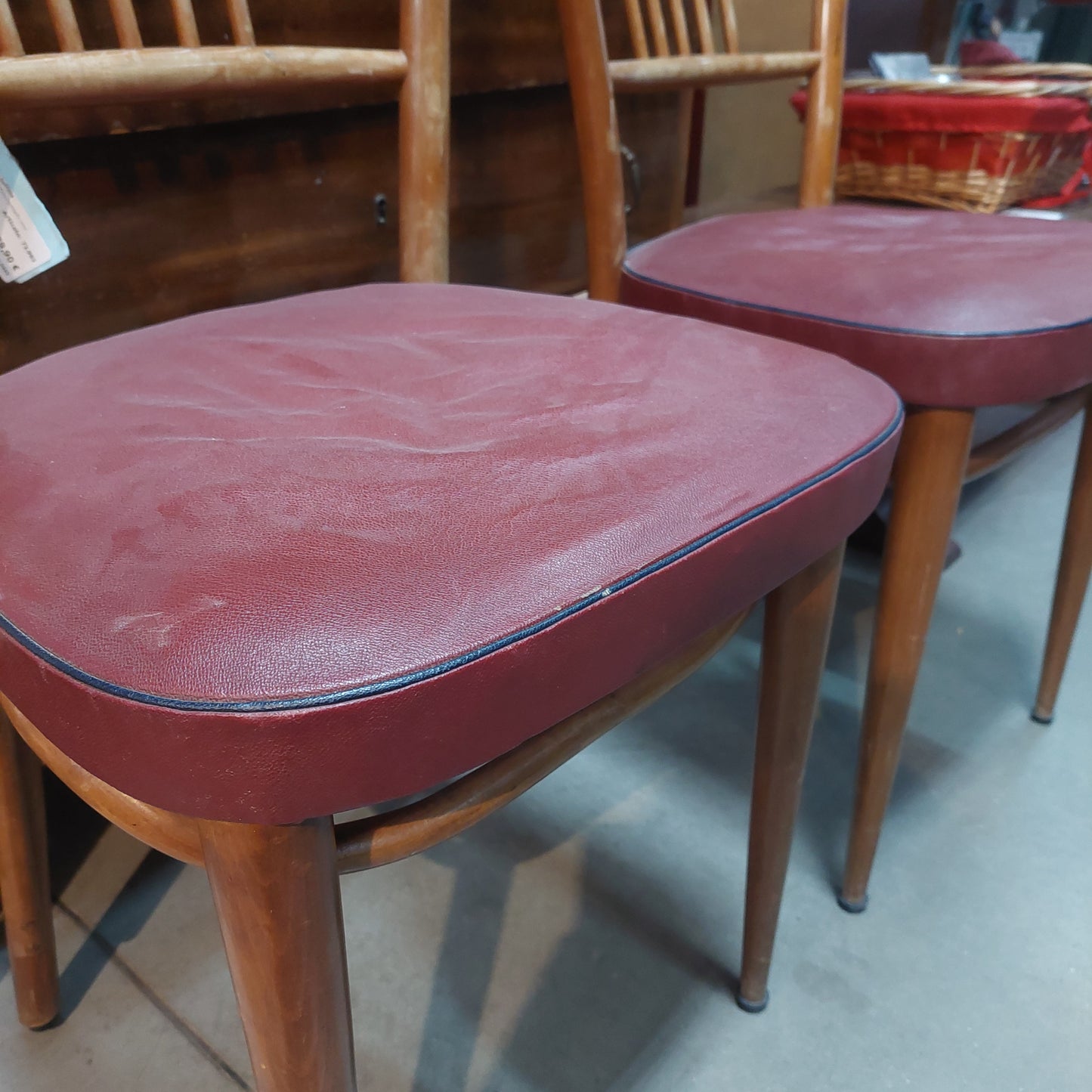 Sedia Legno/sky* Bordeaux Anni '60