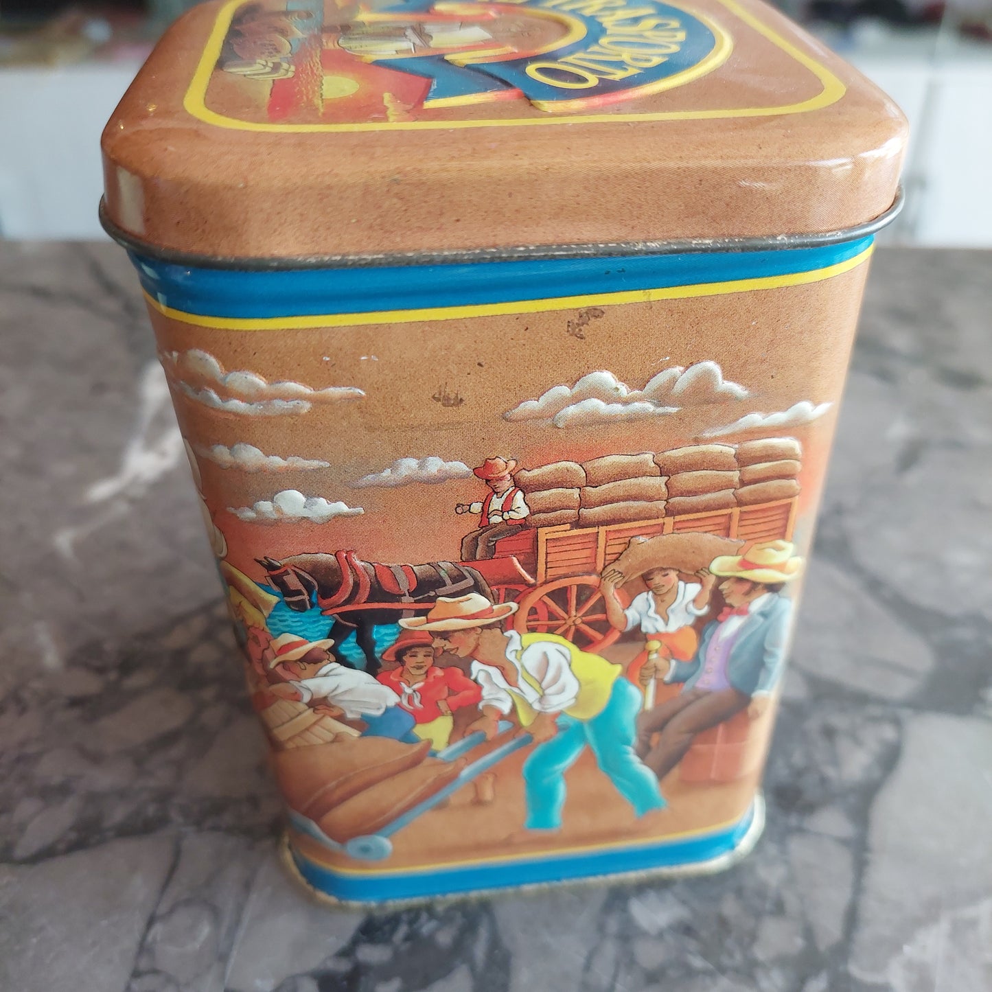 Scatola Di Latta Pocket Coffee Vintage Anni '90