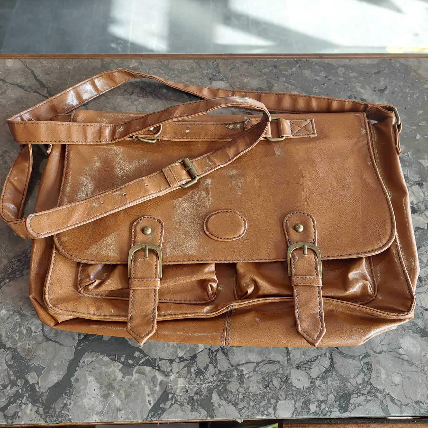 Borsa Cartella Effetto Cuoio