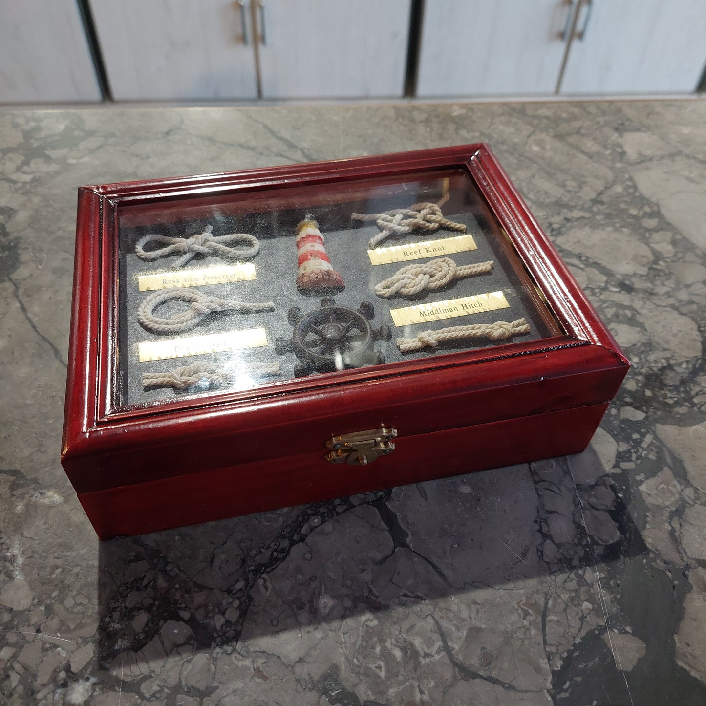 Scatola Portagioie Legno Nodi Stile Marinaro