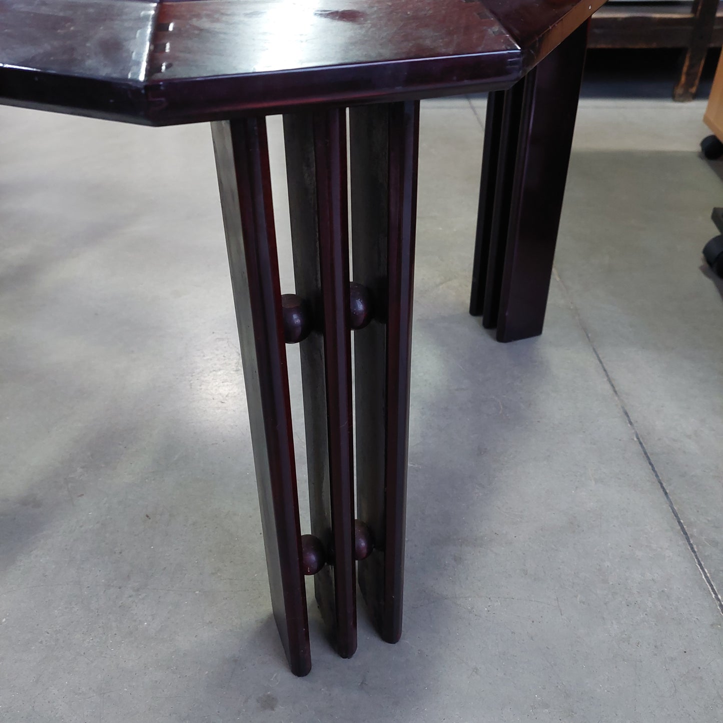 Tavolino Mogano/cristallo Stile Inglese Cm127x67x46h
