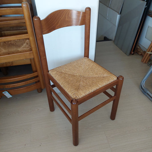 Set/ 4 Sedie Da Cucina Legno/paglia