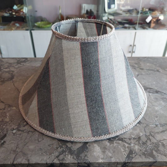 Paralume Tessuto Grigio A Righe D36x21h