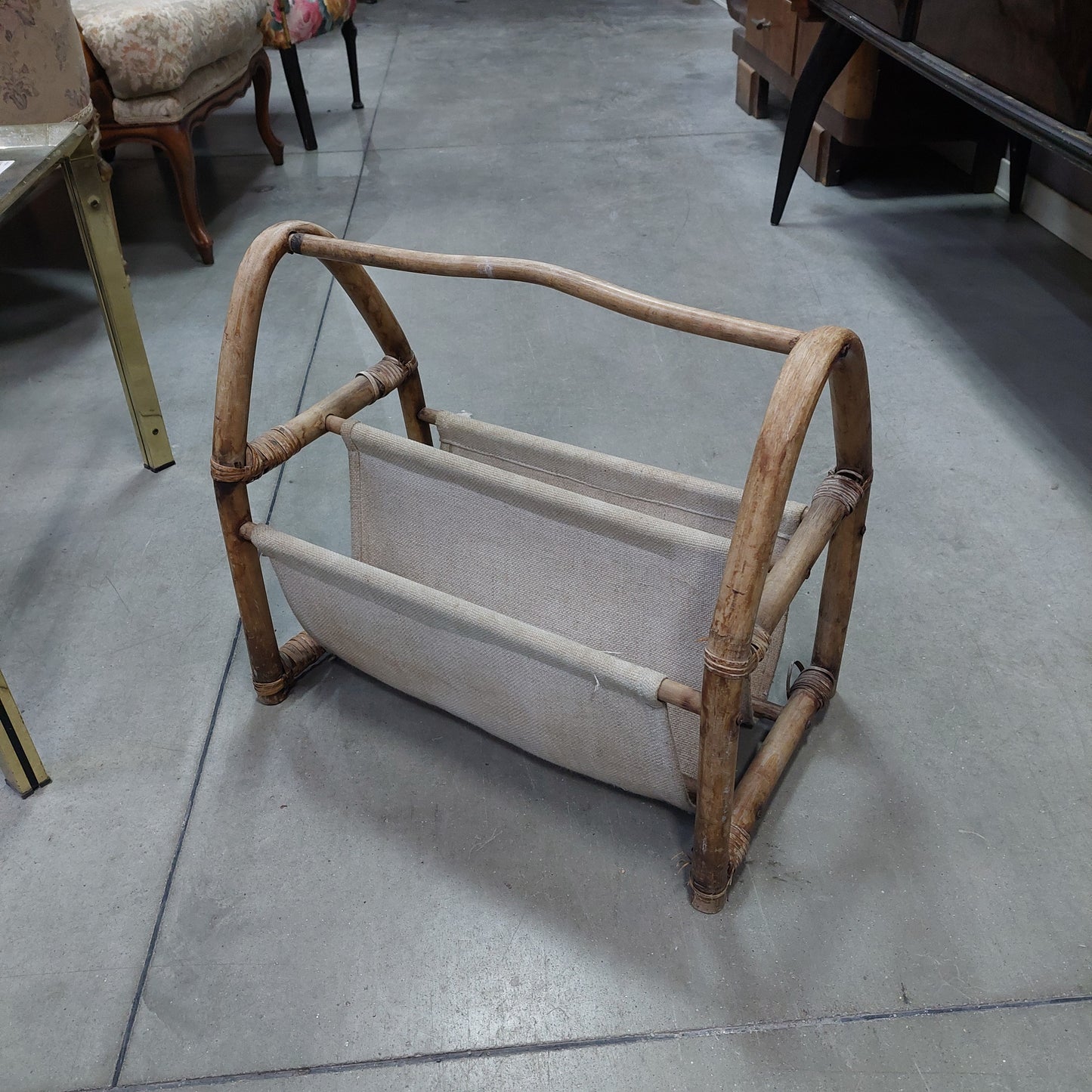 Portariviste* Bambù E Tessuto Vintage Cm50x30x45h