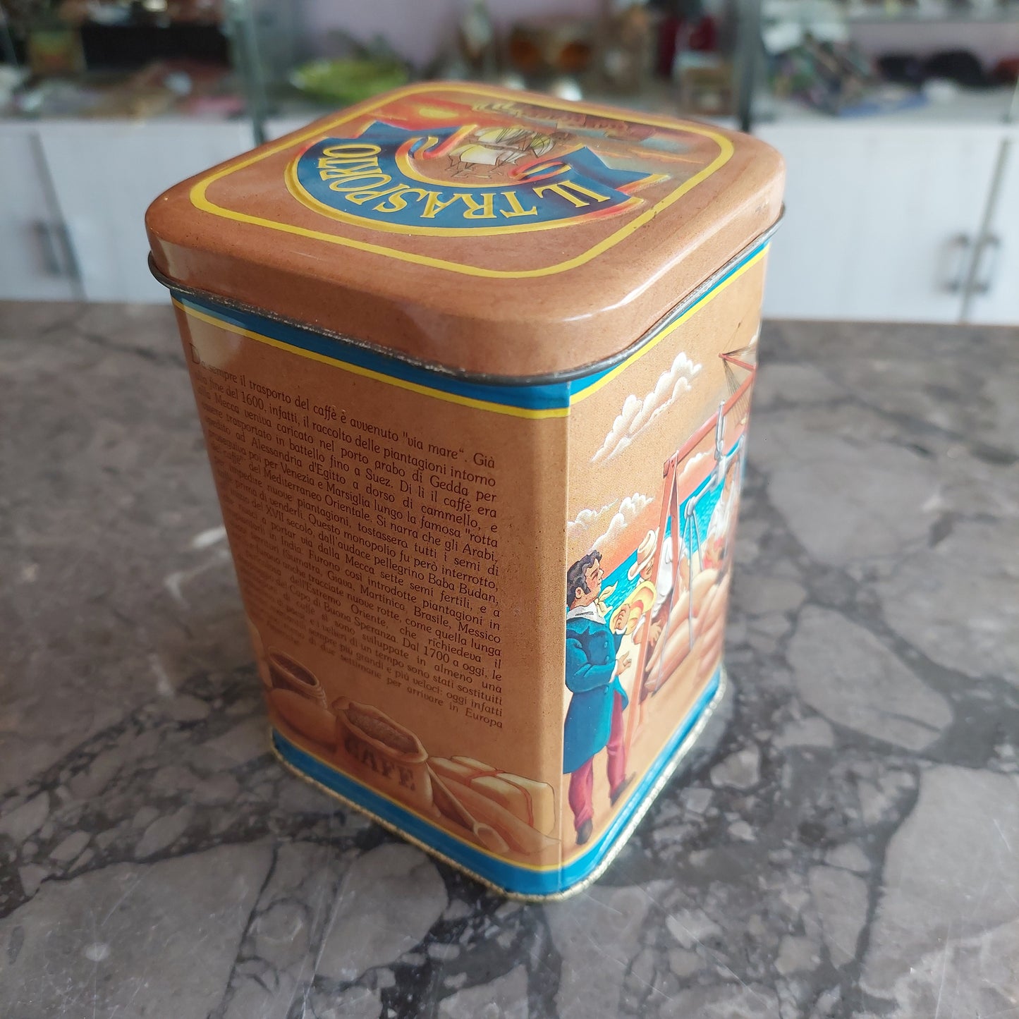 Scatola Di Latta Pocket Coffee Vintage Anni '90