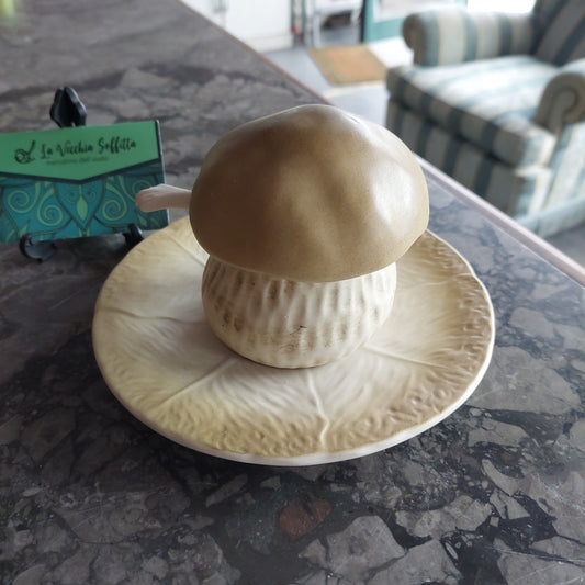 Formaggiera Fungo Porcino Ceramica Made In Italy