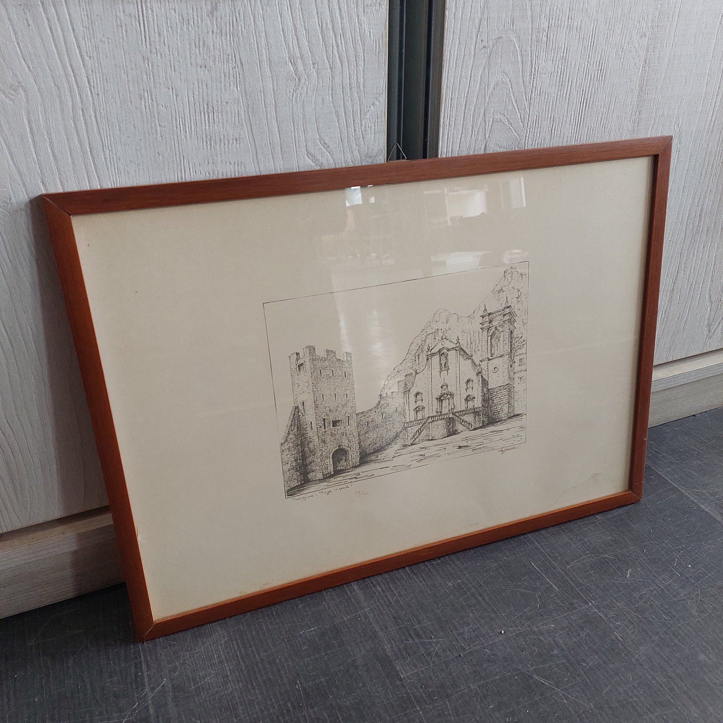 Quadro Litografia Taormina* Piazza Ix Aprile 28/100 Cm52x38