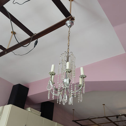 Lampadario Alpacca Gocce E Brindoli 6/l