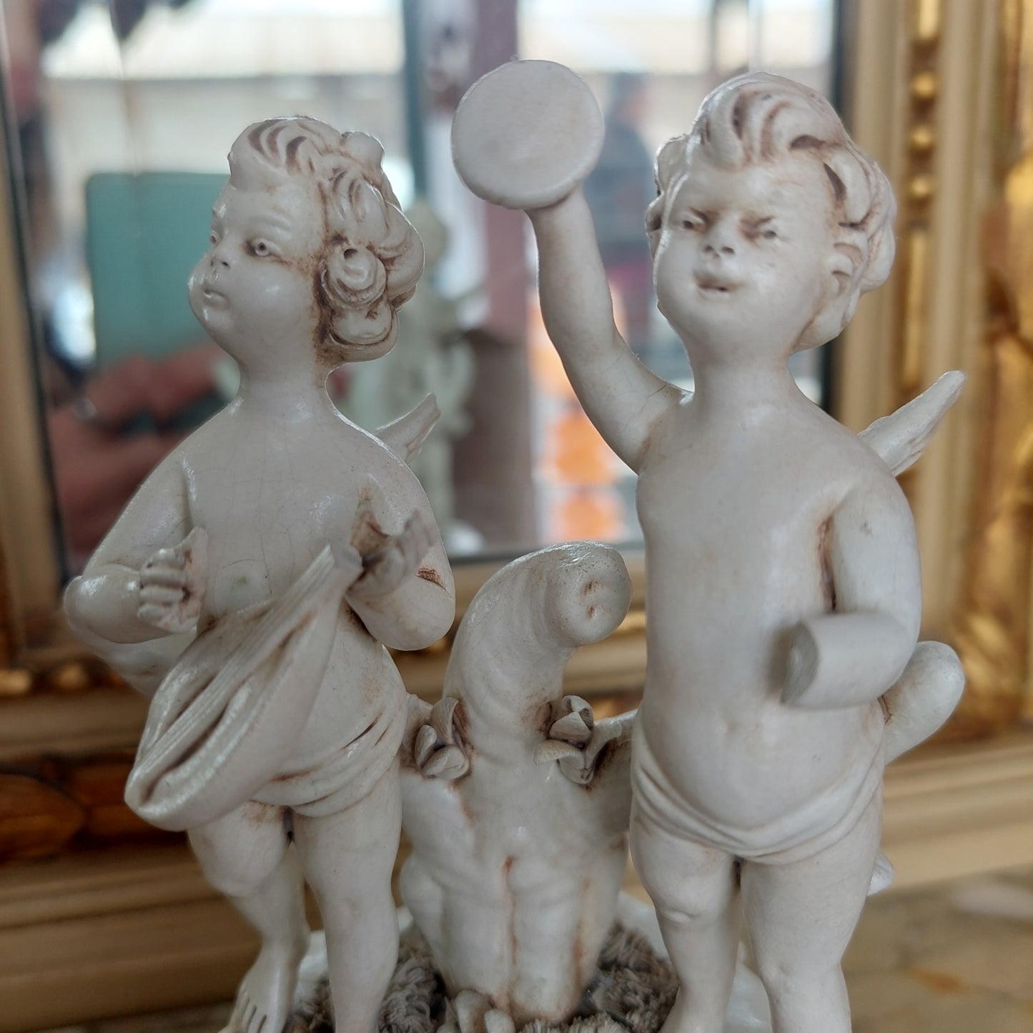 Statuina Coppia Puttini Porcellana* Capodimonte