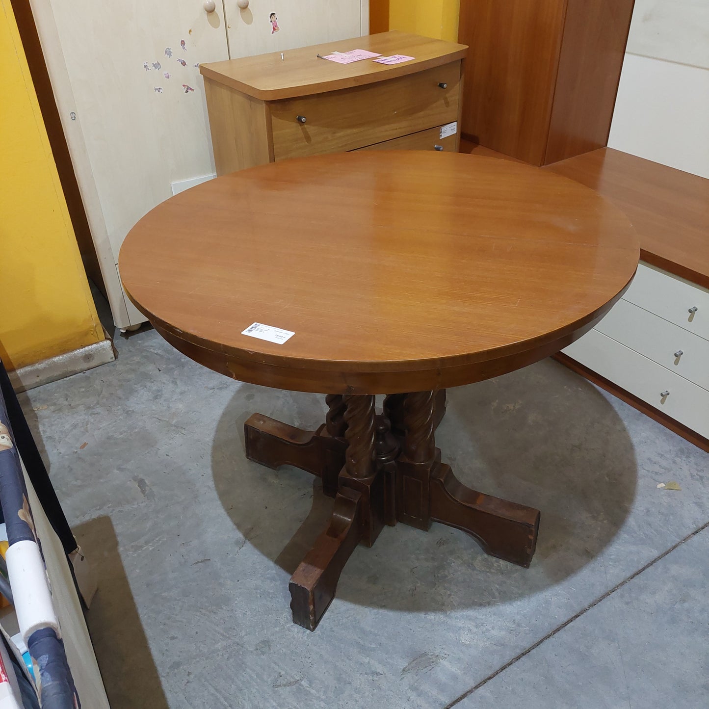 Tavolo Legno Tondo All. D96/136x80h