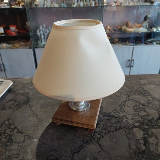 Abat Jour Metallo Base Legno 1/luce