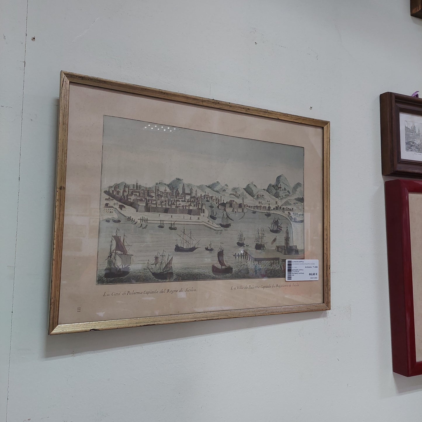 Q/stampa Antica La Città Di Palermo Capitale Del Regno Di Sicilia Cm46,5x34