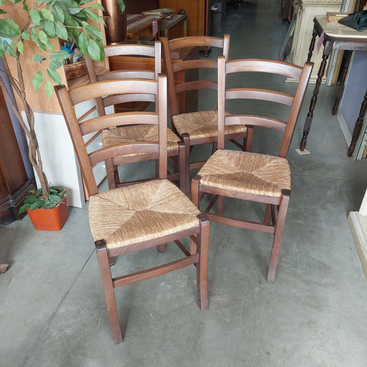 Set/4 Sedie Noce Seduta Paglia