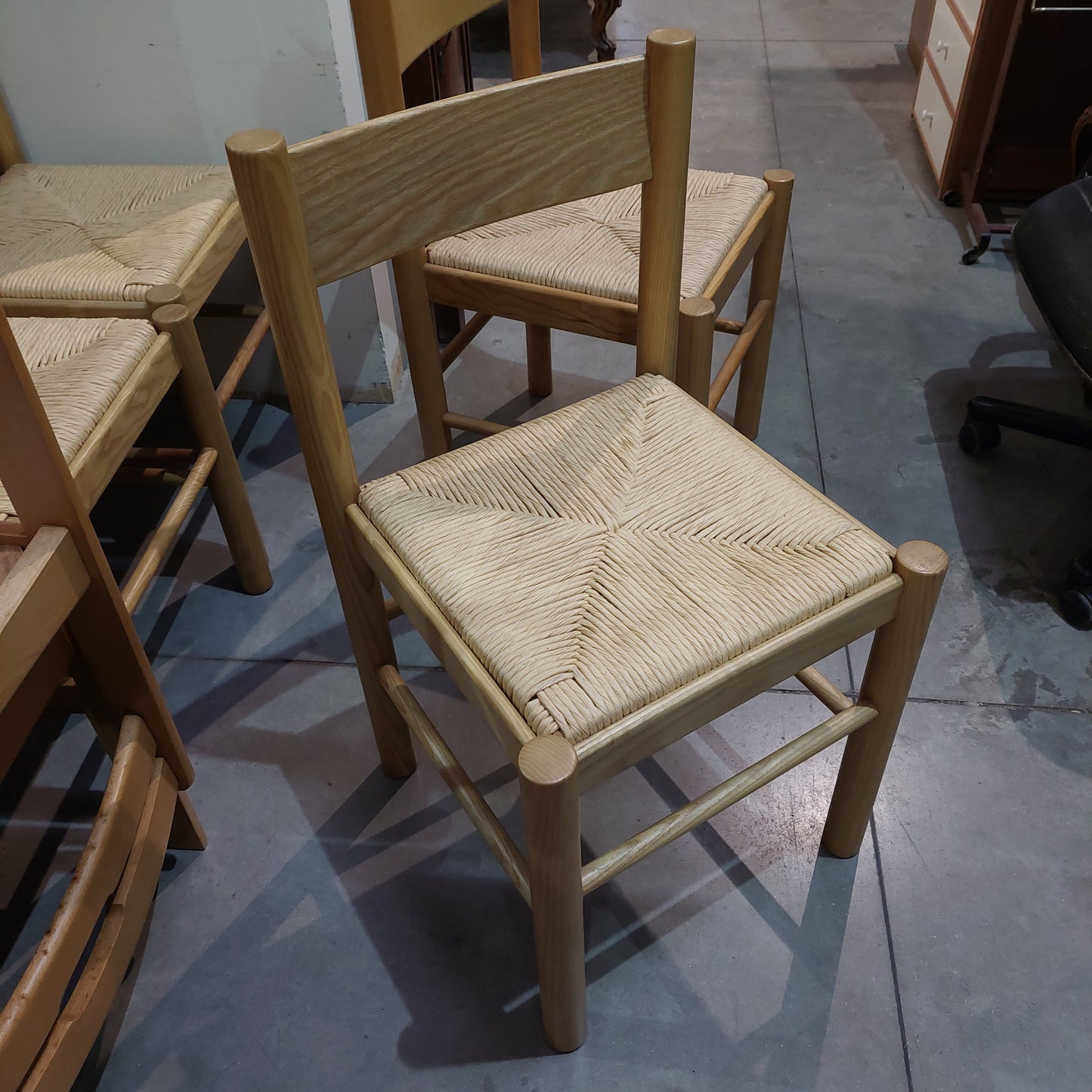Set/4 Sedie Legno Frassino Imb. Paglia