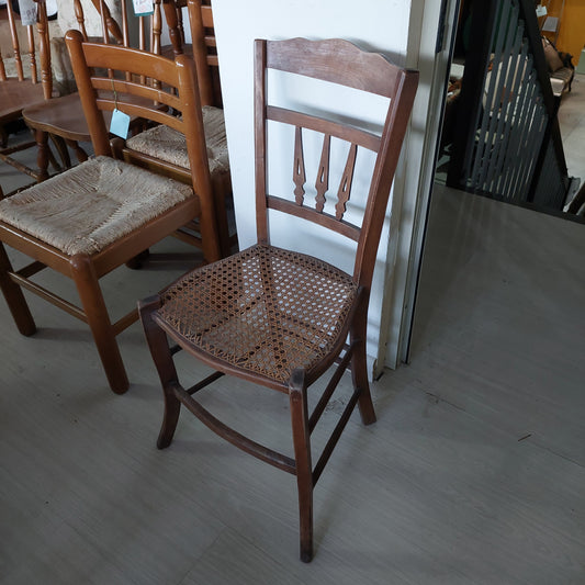 Sedia* Legno Paglia Di Vienna St. Liberty Siciliano (da Restaurare)