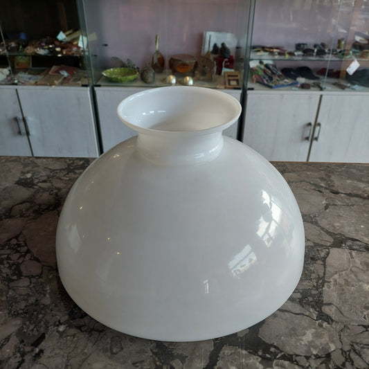 Coppa Lampadario Vetro Opalino Bianco Vintage
