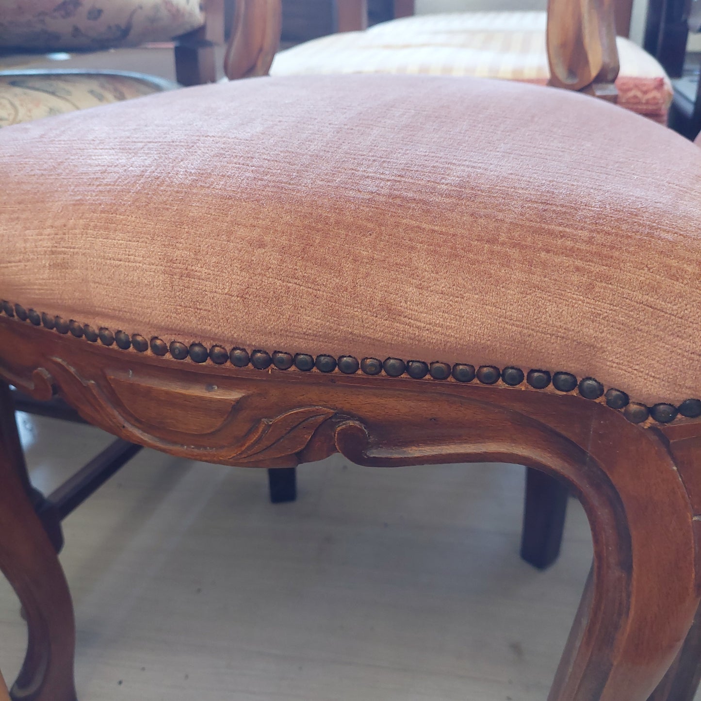Set/5 Sedie * Legno Imb. Velluto