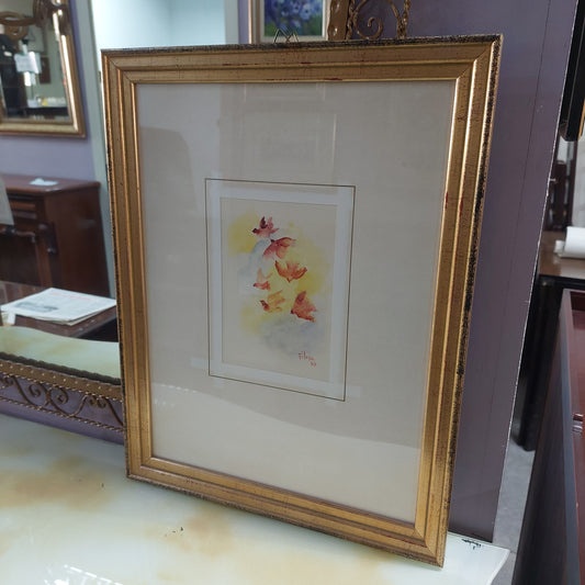 Quadro Acquarello Colombe Firmato