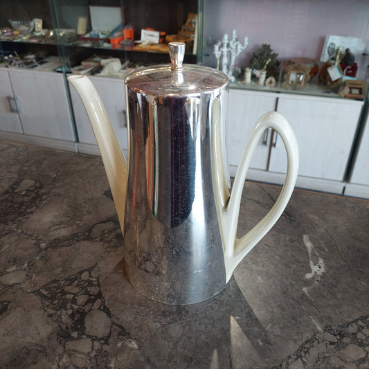 Caffettiera Porcellana Hke Con Cappotto Silver Plated