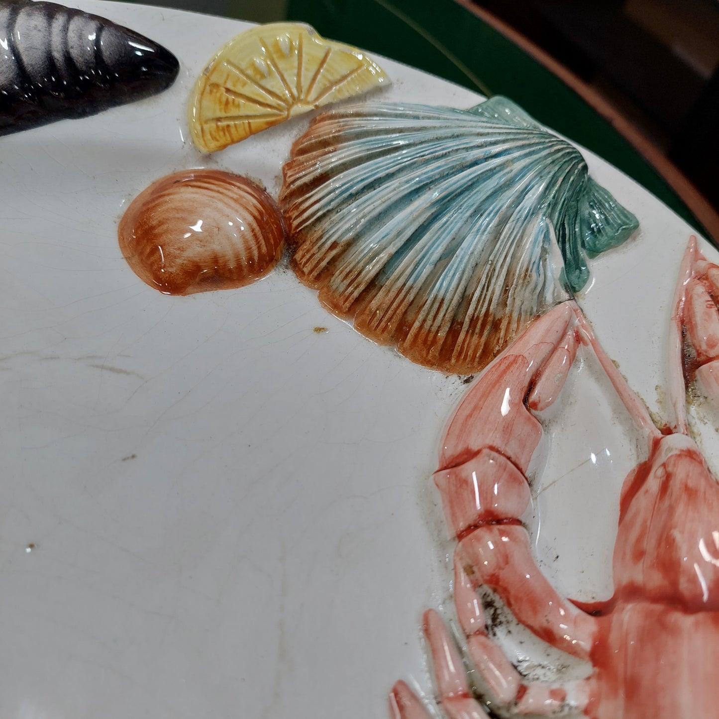 Vassoio Ovale Ceramica Bassano Dec Verdure Cm46x32