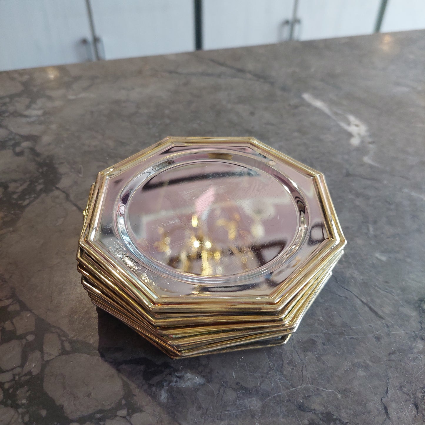 Set/12 Sottobicchieri Silverplated Bordo Ottone