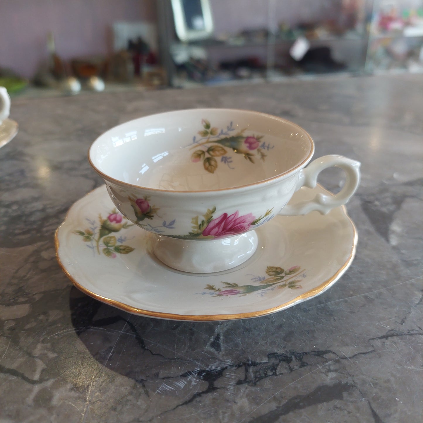 Set/6 Tazzine Caffè Con Piattini Porcellana Pruszkow