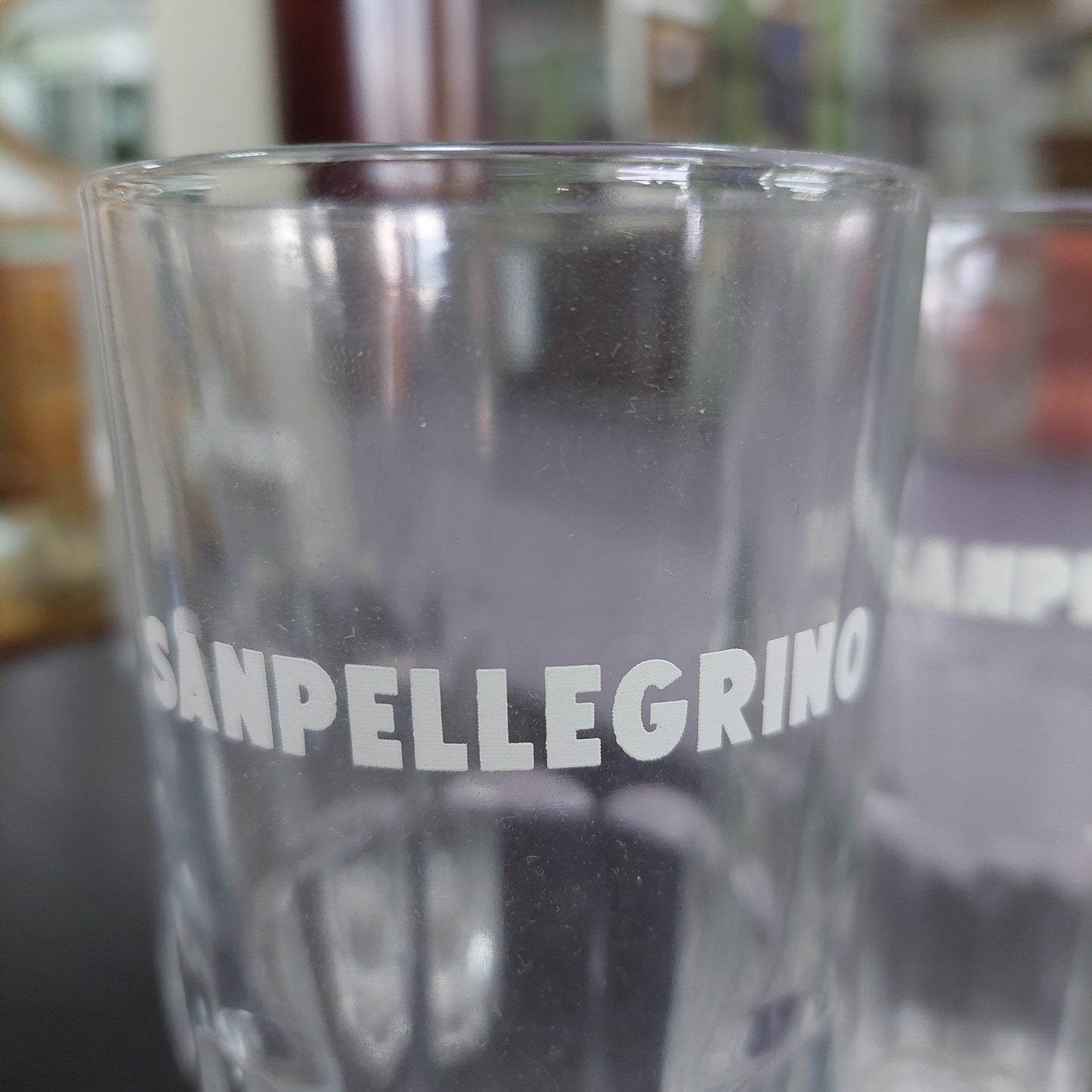 Set/4 Bicchieri Vetro Vintage Sanpellegrino