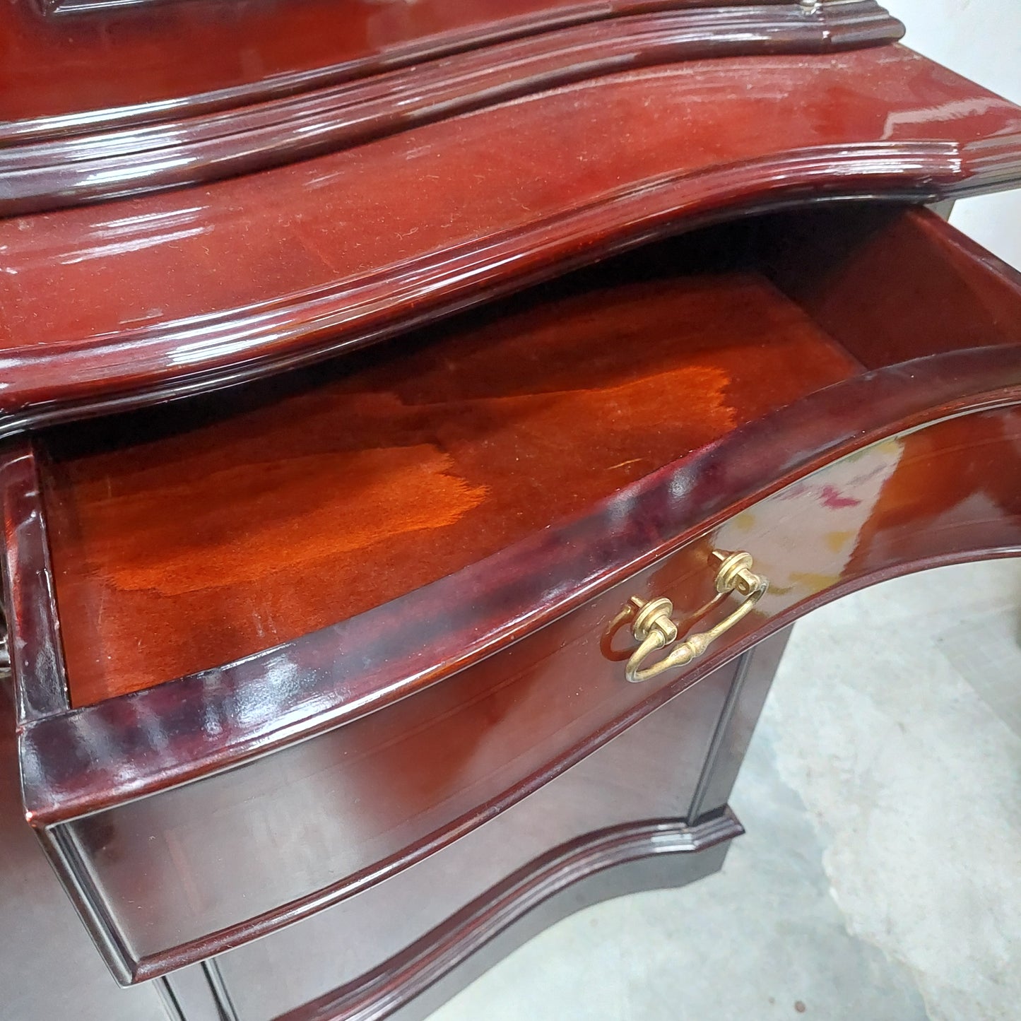 Vetrina Cristalliera Mogano St.inglese 6/s 3/c Cm181x45x230h