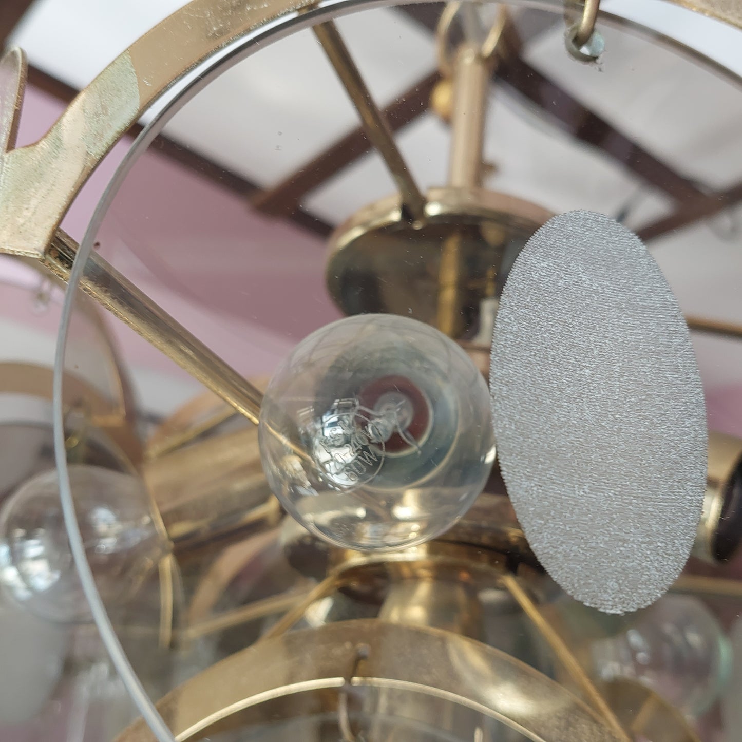 Lampadario St. Gino Vistosi Ottone/vetro Fume' 6/l