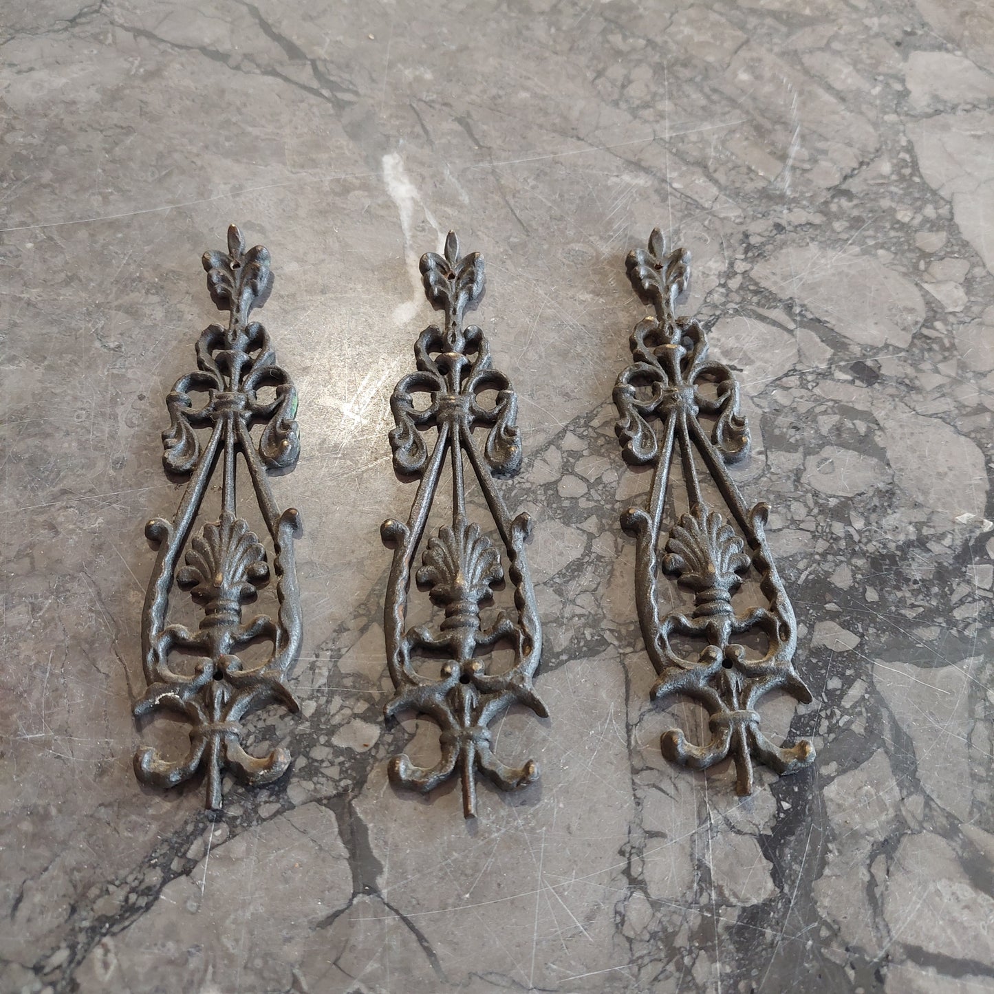 Set/3 Fregi Ferro Battuto Vintage Cm4x16,5h