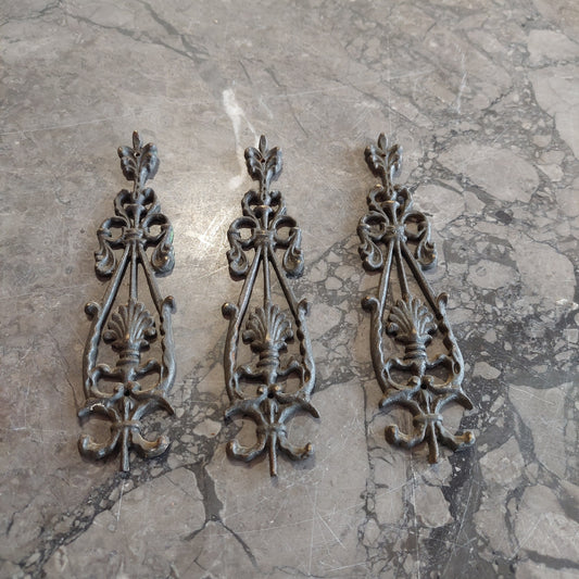 Set/3 Fregi Ferro Battuto Vintage Cm4x16,5h