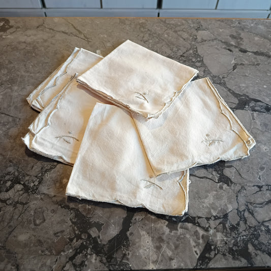 Set/5 Tovaglioli Ricamo Grigio
