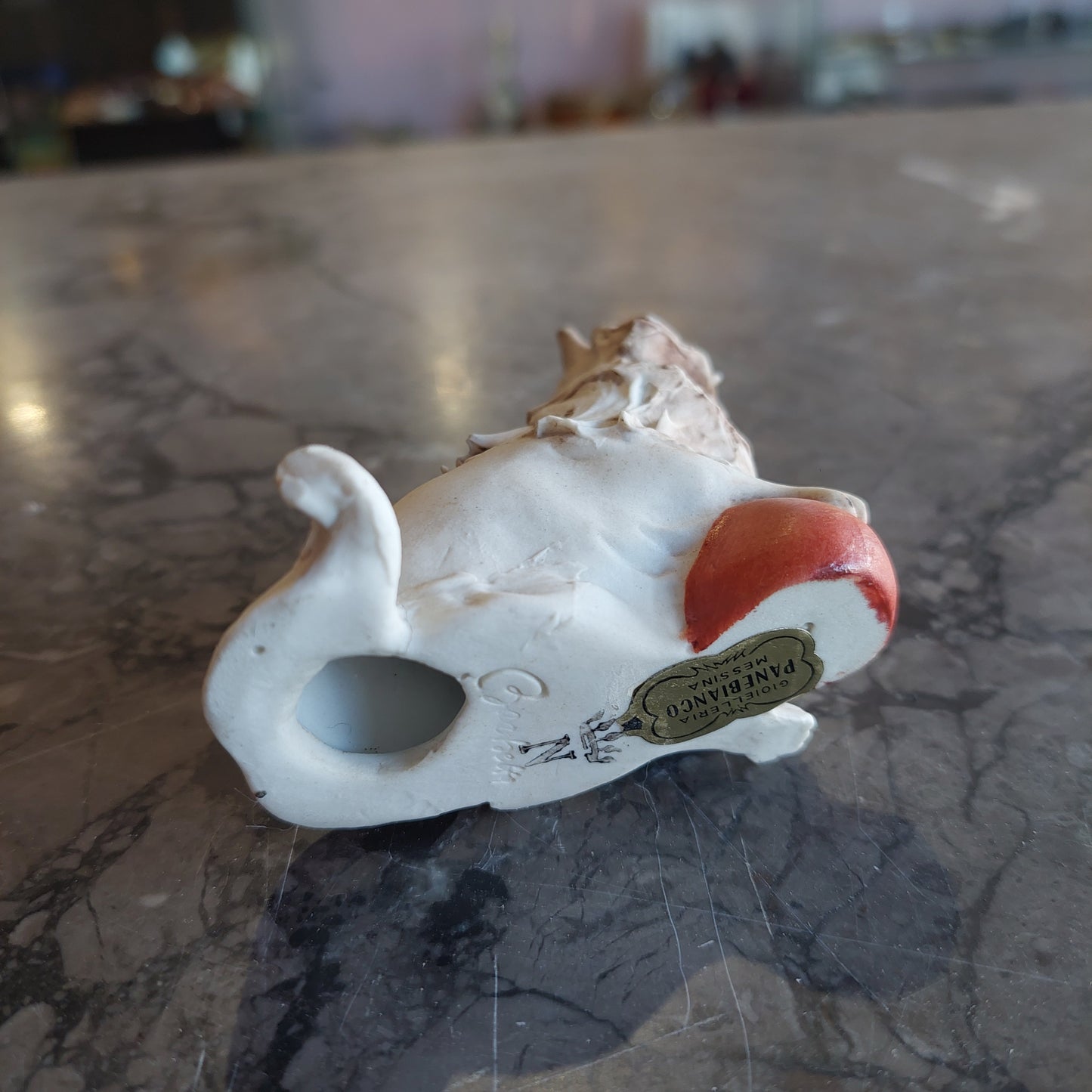 Cane Porcellana Biscuit Capodimonte Barbetta