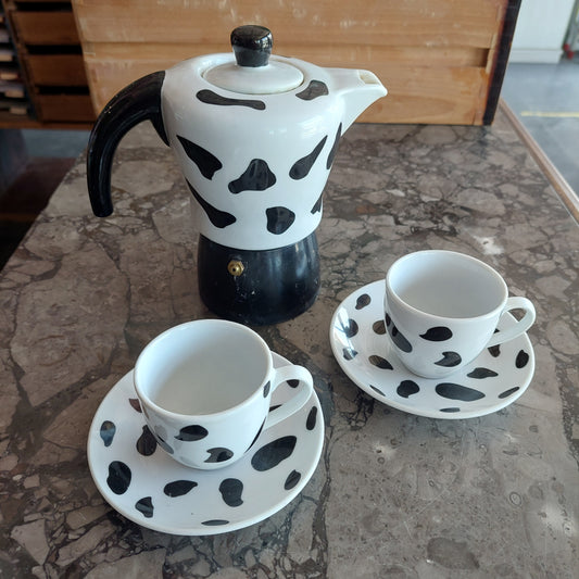 67382 Set/moka + 2 Tazze Mucca
