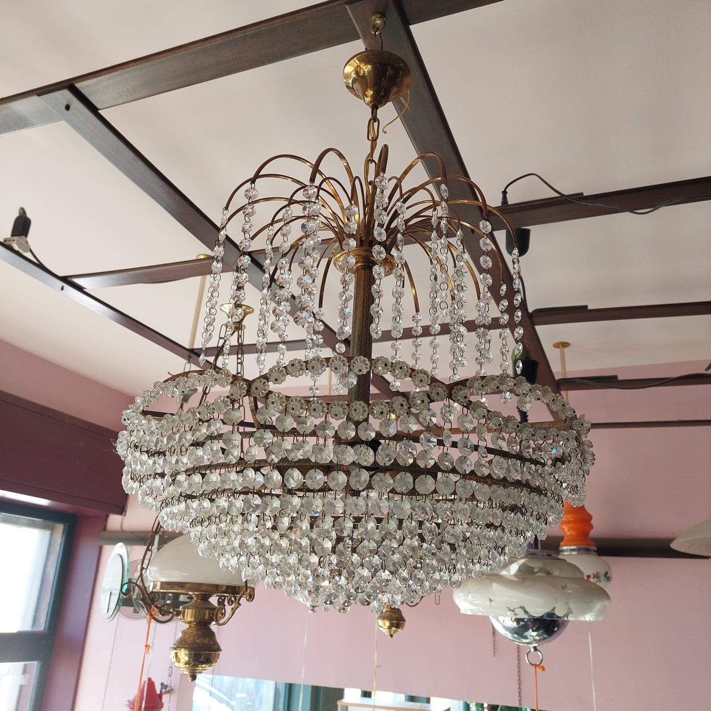 Lampadario Ottone Brindoli Anni 50 4/luci