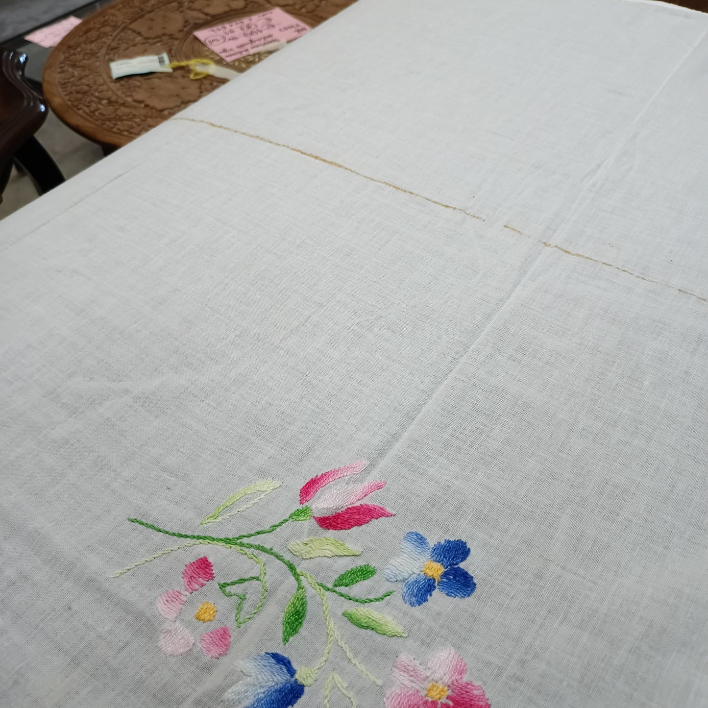 Tovaglia Lino** Ricamati Fiori Cm220x130