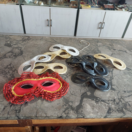 Set/9 Mascherine Di Carnevale Vintage