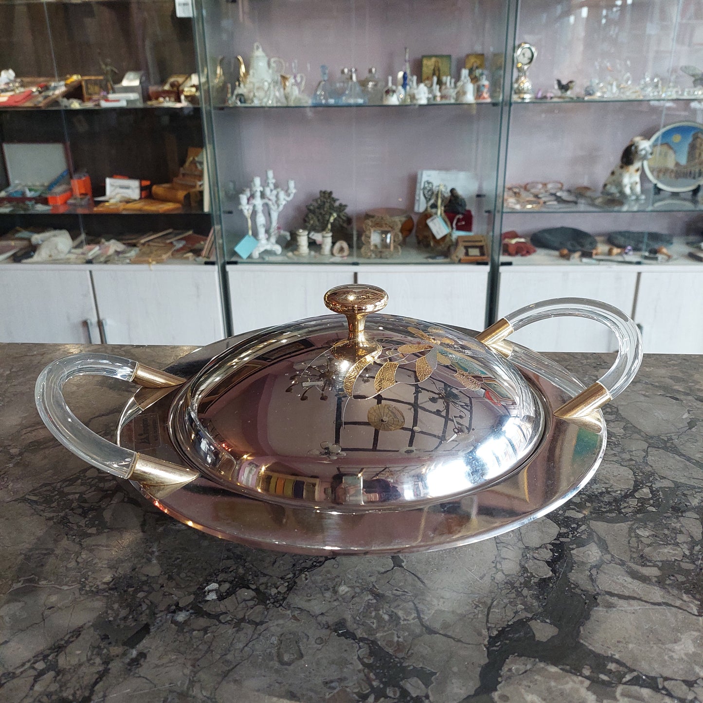 Pirofila Inoxpran Acciaio Plexiglass Decori Oro