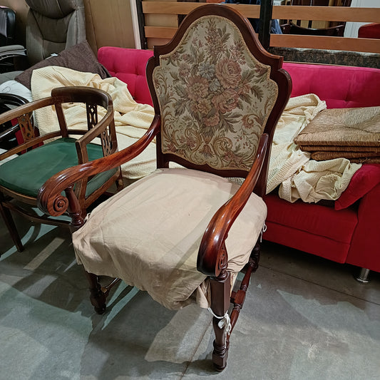 Poltrona * Legno Imbottita In Stile