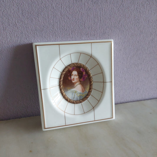 Quadretto Dama Porcellana Heinrich Villeroy & Boch