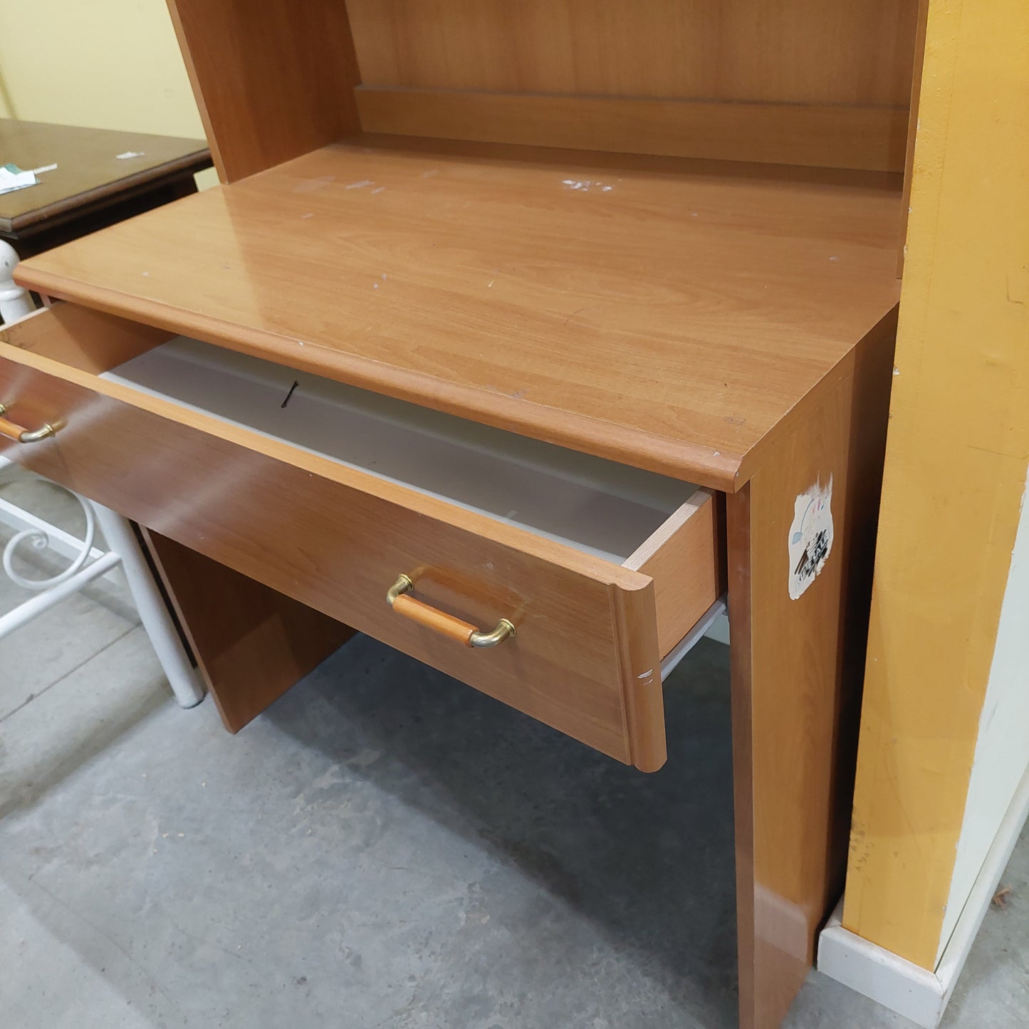 Scrivania 1/c Con Libreria 1/l Cm92x60x200h