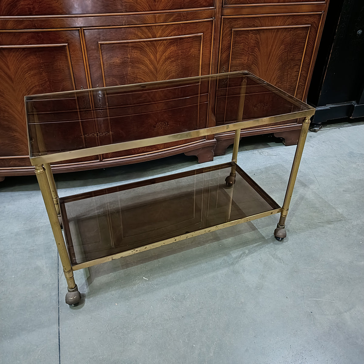Carrello Ottone C/vetri Cm80x40x53